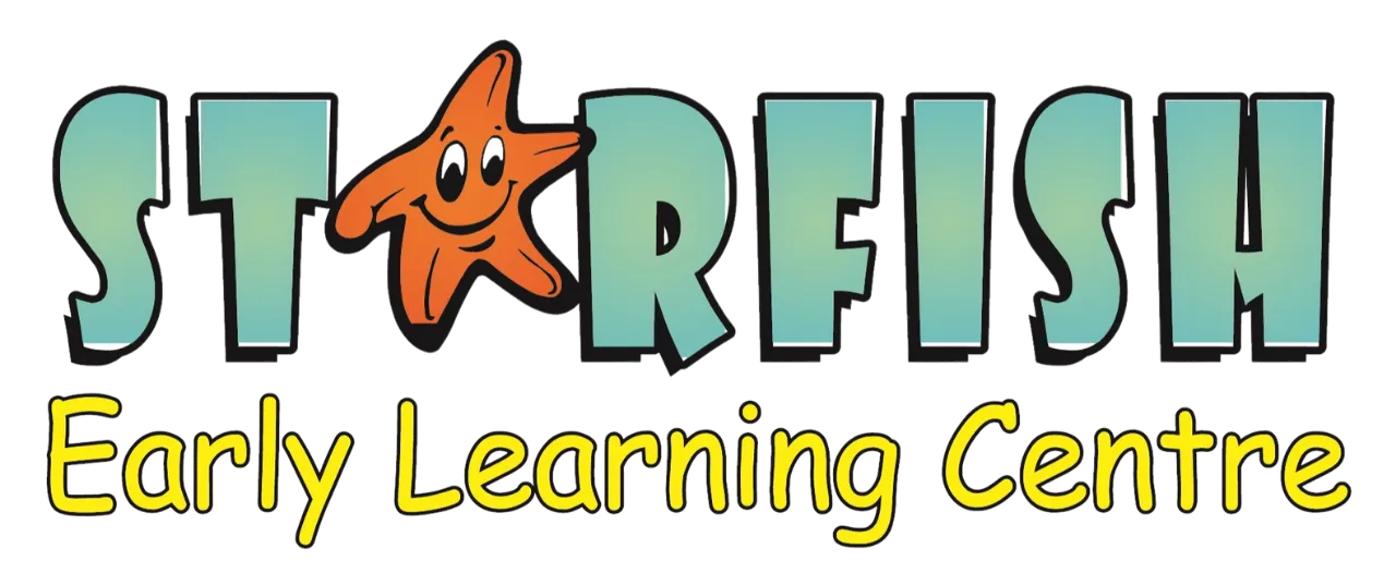 Starfish Early Learning Centre logo featuring an orange starfish and playful text, representing early childhood education and care services.