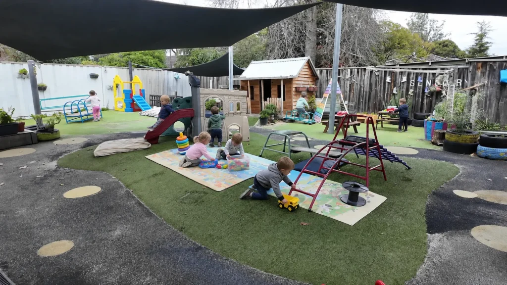 Toddlers exploring the play space at a Starfish Melbourne childcare centre under the 3 Day Guarantee