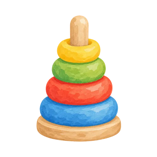 Colourful stacking rings toy
